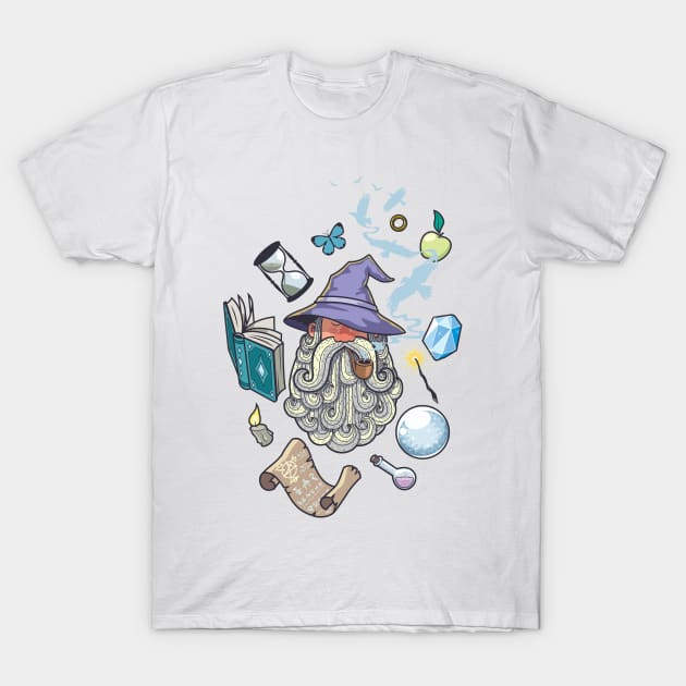 Wizard Portrait T-Shirt by Malchev